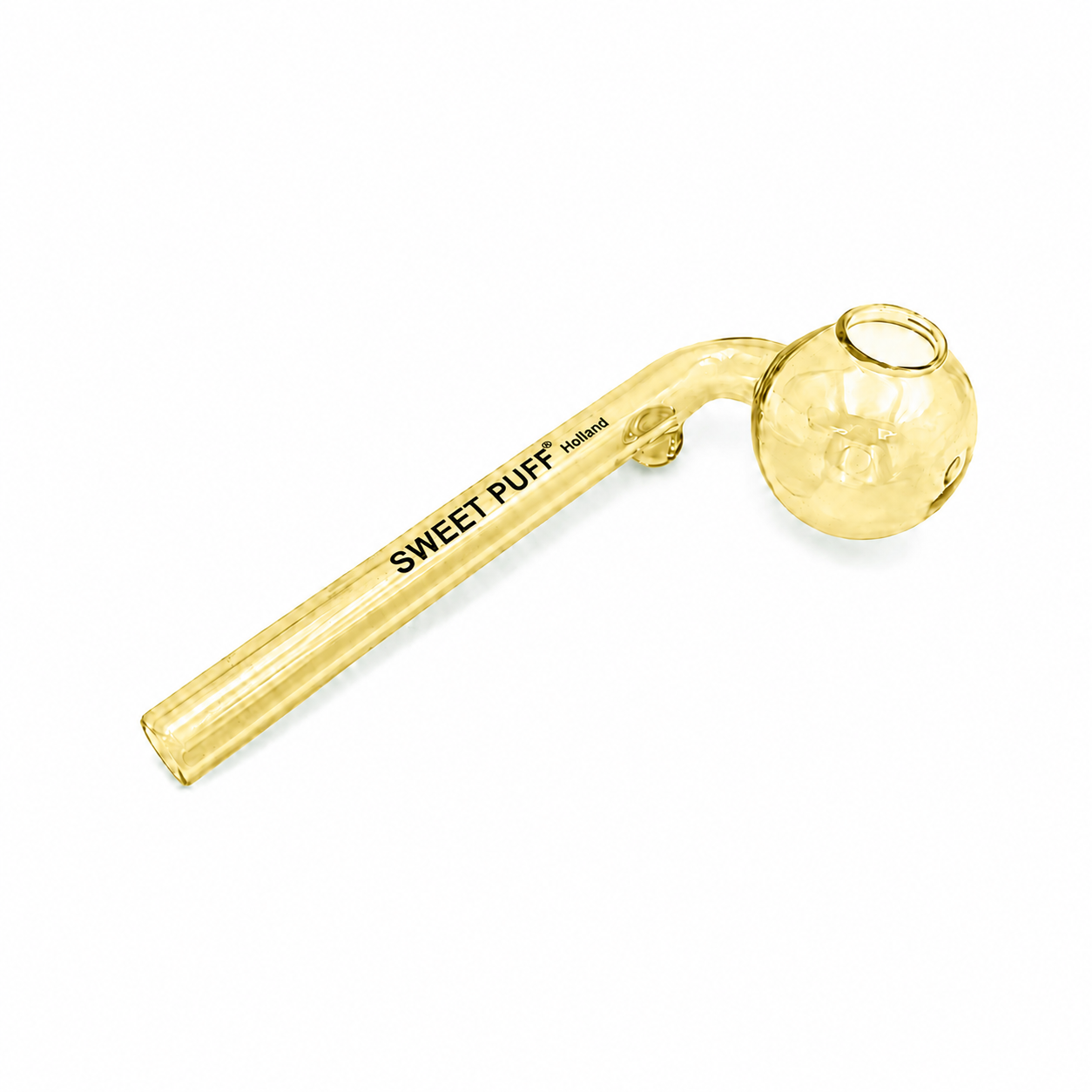 Full Colour Sweet Puff Glass Pipe 12cm Yellow