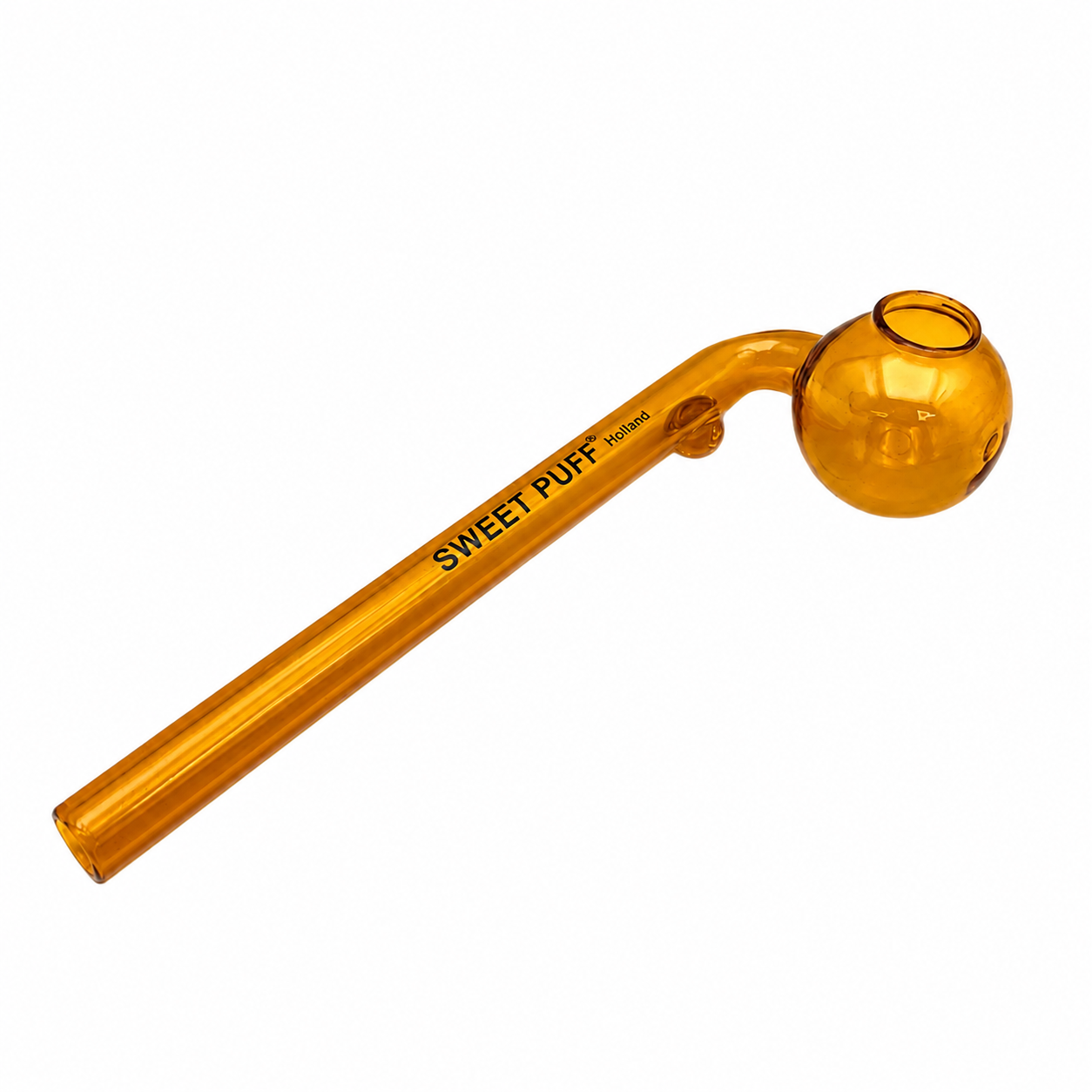 Full Colour Sweet Puff Glass Pipe 14cm Amber