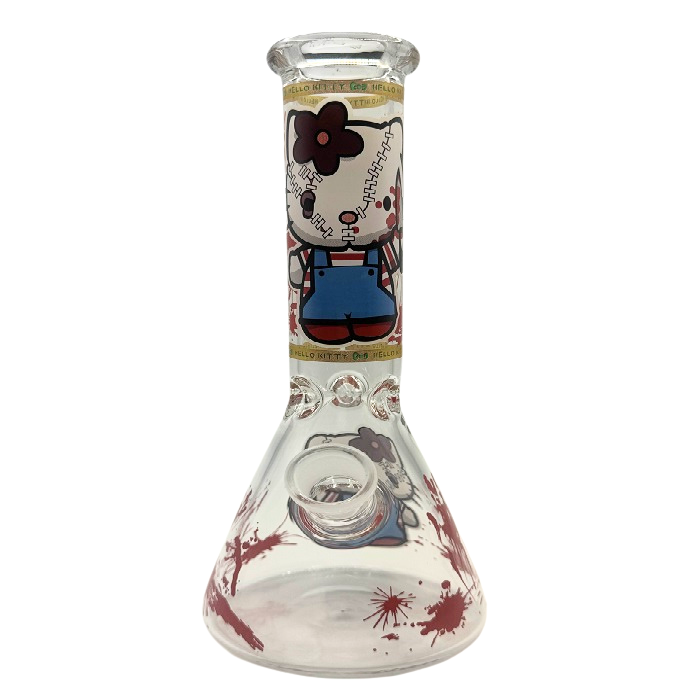 Hello Kitty Blood Spatter Beaker Glass Bong 25cm