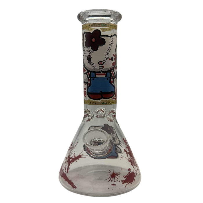 Hello Kitty Blood Spatter Beaker Glass Bong 25cm