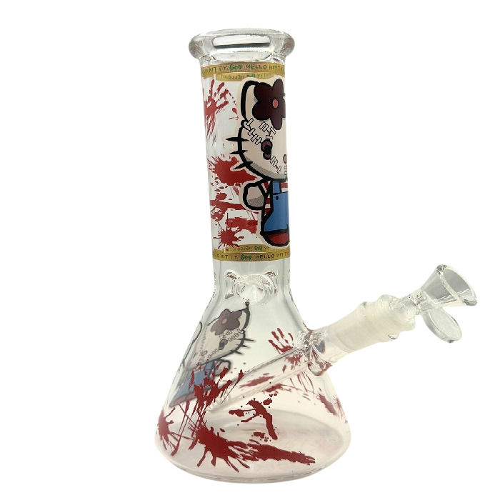 Hello Kitty Blood Spatter Beaker Glass Bong 25cm