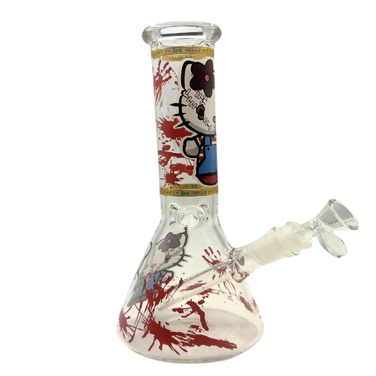 Hello Kitty Blood Spatter Beaker Glass Bong 25cm