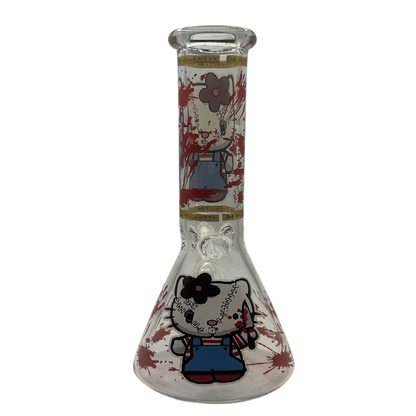 Hello Kitty Blood Spatter Beaker Glass Bong 25cm