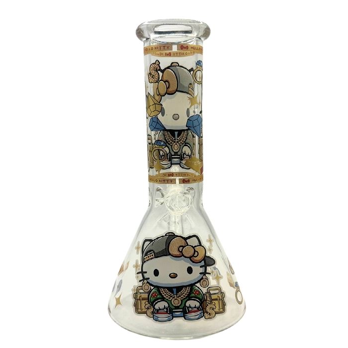 Hello Kitty Gold Chains Beaker Glass Bong 25cm