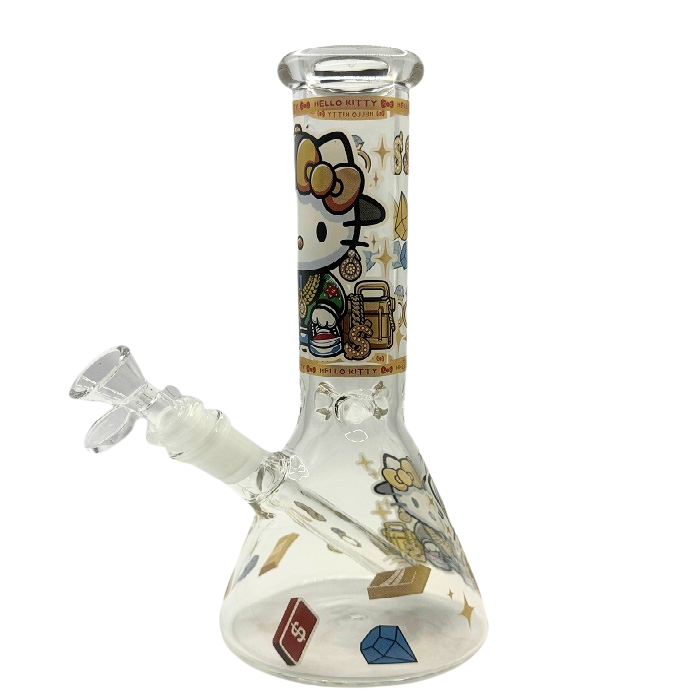 Hello Kitty Gold Chains Beaker Glass Bong 25cm