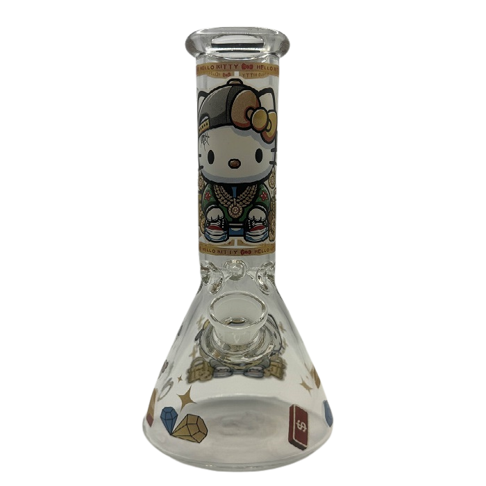 Hello Kitty Gold Chains Beaker Glass Bong 25cm