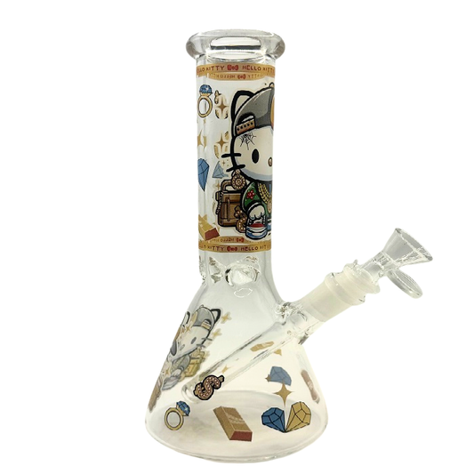 Hello Kitty Gold Chains Beaker Glass Bong 25cm