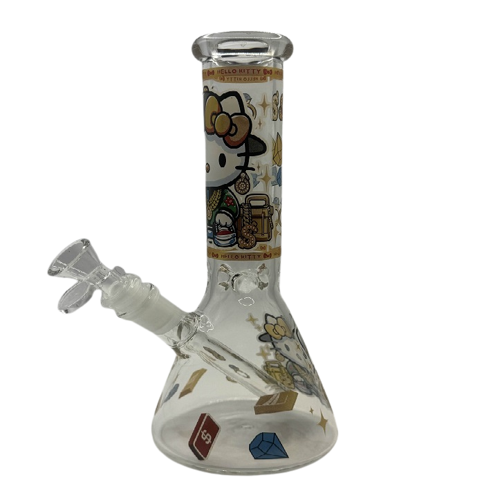 Hello Kitty Gold Chains Beaker Glass Bong 25cm