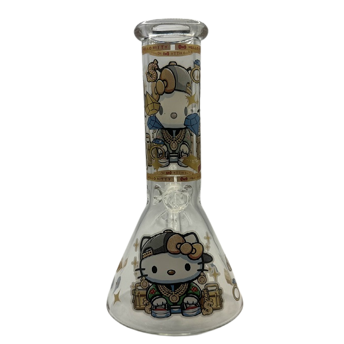 Hello Kitty Gold Chains Beaker Glass Bong 25cm