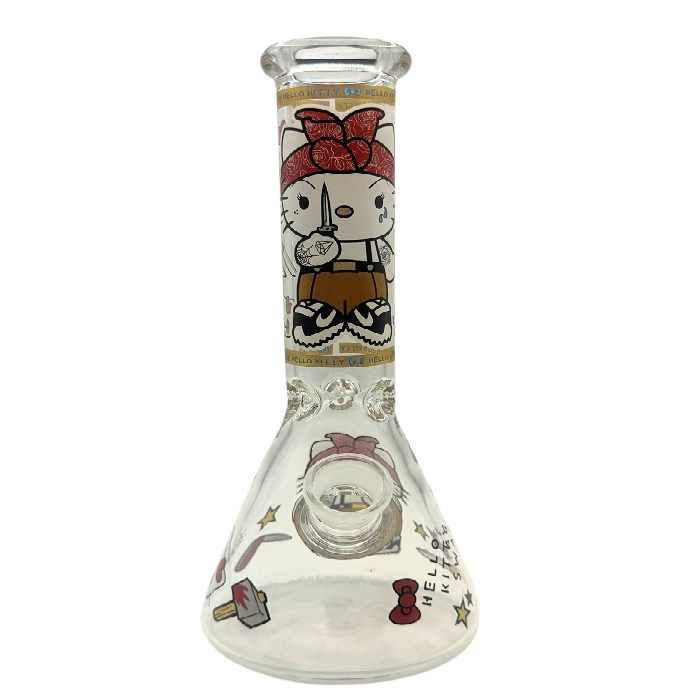 Hello Kitty Red Bandana Beaker Glass Bong 25cm