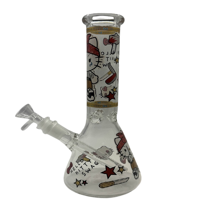 Hello Kitty Red Bandana Beaker Glass Bong 25cm