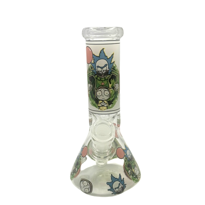 Glow in the Dark Rick And Morty Beaker Glass Bong 20cm
