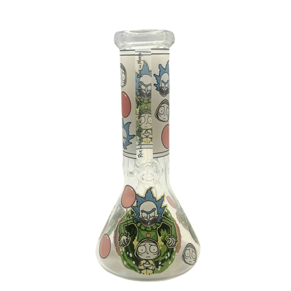 Glow in the Dark Rick And Morty Beaker Glass Bong 20cm