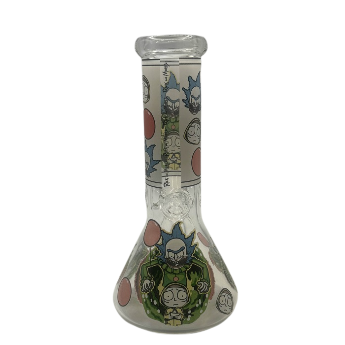 Glow in the Dark Rick And Morty Beaker Glass Bong 20cm