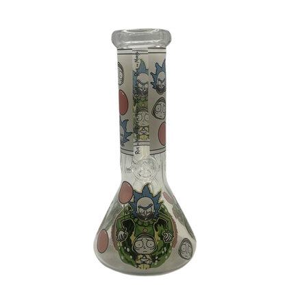 Glow in the Dark Rick And Morty Beaker Glass Bong 20cm
