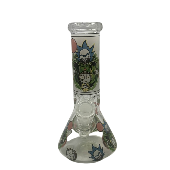 Glow in the Dark Rick And Morty Beaker Glass Bong 20cm