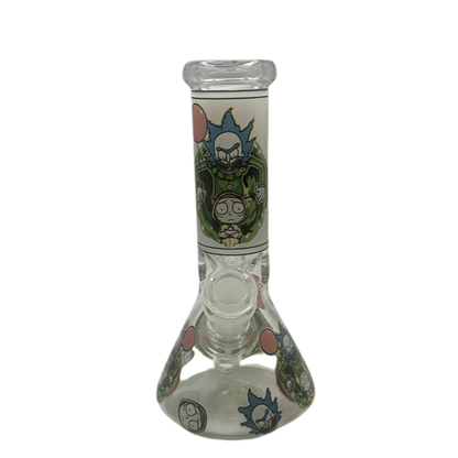 Glow in the Dark Rick And Morty Beaker Glass Bong 20cm