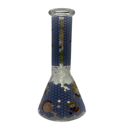 Rick And Morty Blue Honeycomb Beaker Glass Bong 25cm