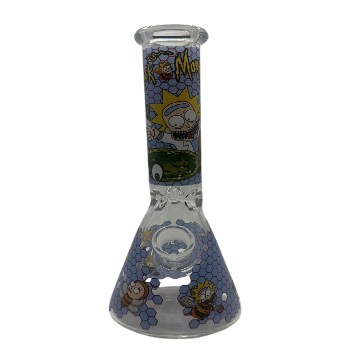 Rick And Morty Blue Honeycomb Beaker Glass Bong 25cm