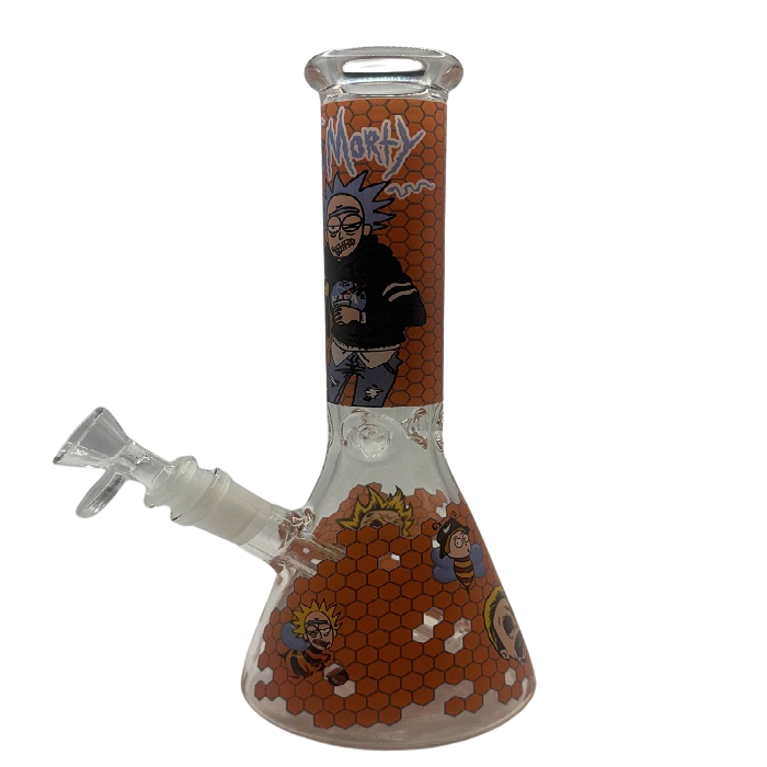 Rick And Morty Orange Honeycomb Beaker Glass Bong 25cm