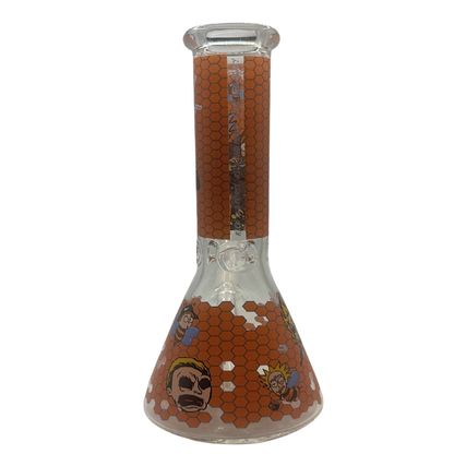 Rick And Morty Orange Honeycomb Beaker Glass Bong 25cm