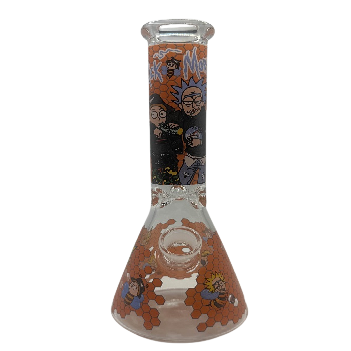 Rick And Morty Orange Honeycomb Beaker Glass Bong 25cm