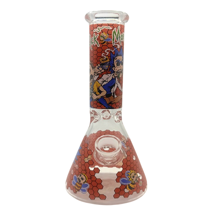 Rick And Morty Red Honeycomb Beaker Glass Bong 25cm