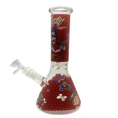 Rick And Morty Red Honeycomb Beaker Glass Bong 25cm