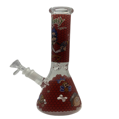 Rick And Morty Red Honeycomb Beaker Glass Bong 25cm