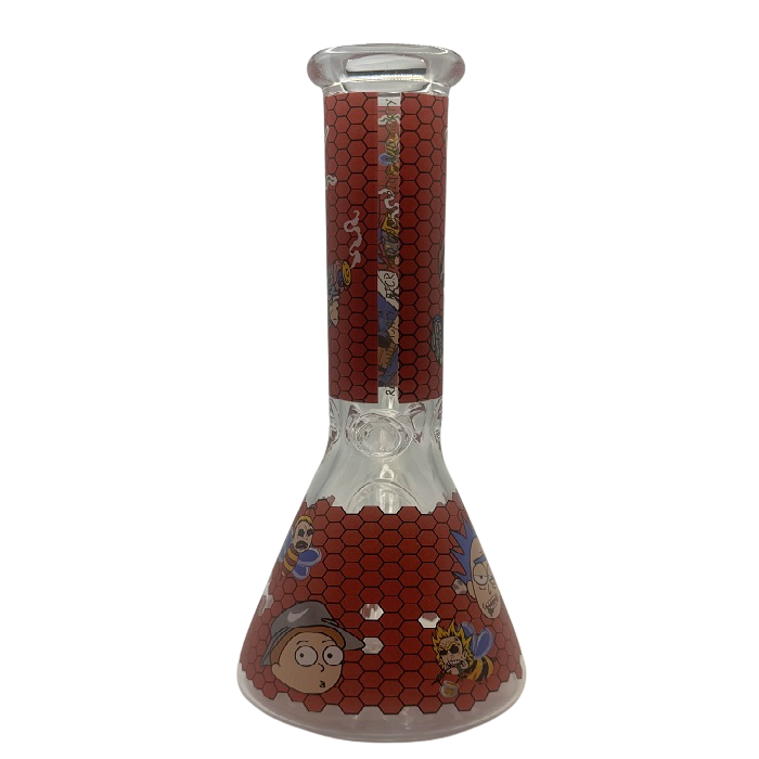 Rick And Morty Red Honeycomb Beaker Glass Bong 25cm