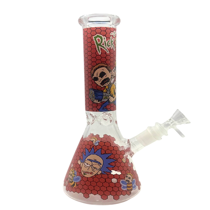 Rick And Morty Red Honeycomb Beaker Glass Bong 25cm