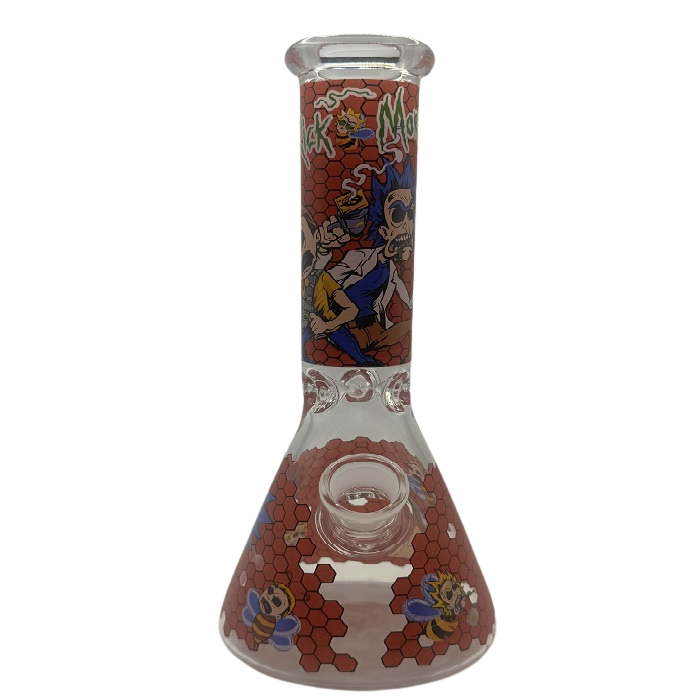 Rick And Morty Red Honeycomb Beaker Glass Bong 25cm