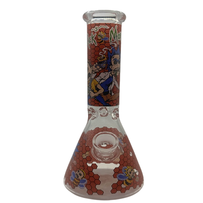 Rick And Morty Red Honeycomb Beaker Glass Bong 25cm
