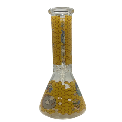 Rick And Morty Yellow Honeycomb Beaker Glass Bong 25cm