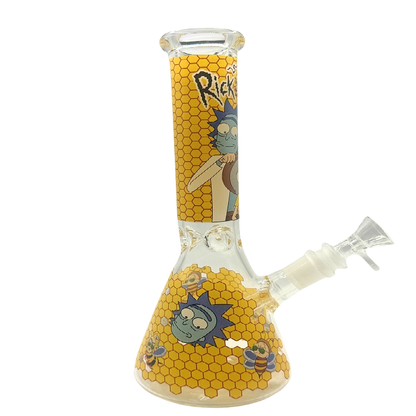 Rick And Morty Yellow Honeycomb Beaker Glass Bong 25cm
