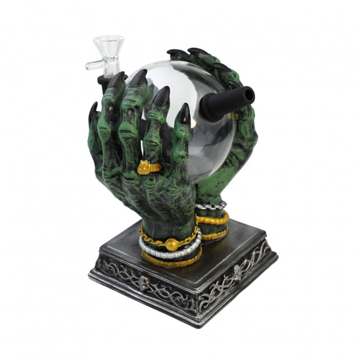 Divination Hand 3D Silicone & Glass Water Pipe 19cm – Mystical Design