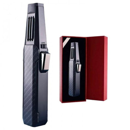 Jobon Zinc Alloy Adjustable Sharp Jet Flame Lighter 17cm Black