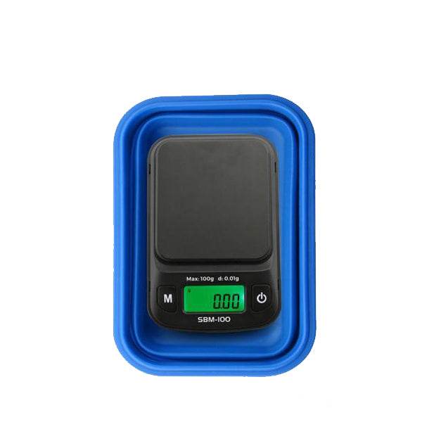 On Balance Digital Scales With Blue Silicone Collapsible Bowl 0.01g-100g - Bong Empire