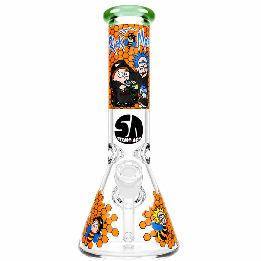 Stone Age Orange Rick & Morty Beaker Bong 25cm