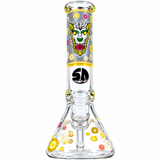 Stone Age Wolf Beaker Bong 35cm