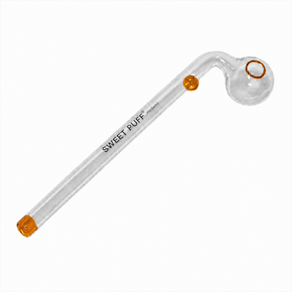 Sweet Puff Glass Pipe 16cm Amber