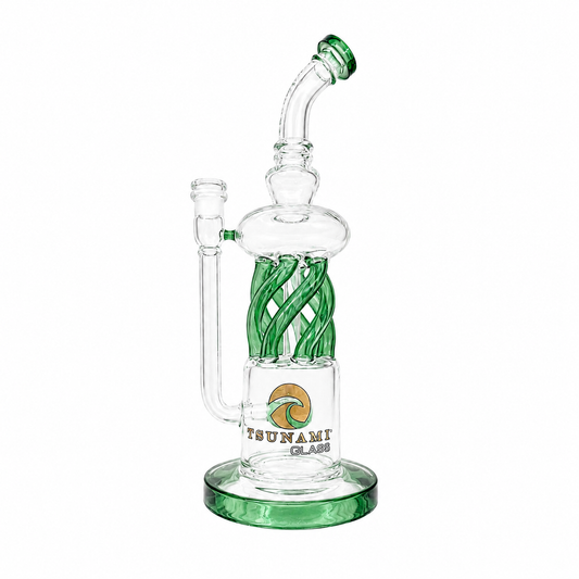 Tsunami Glass Green Percolator Bong 33cm