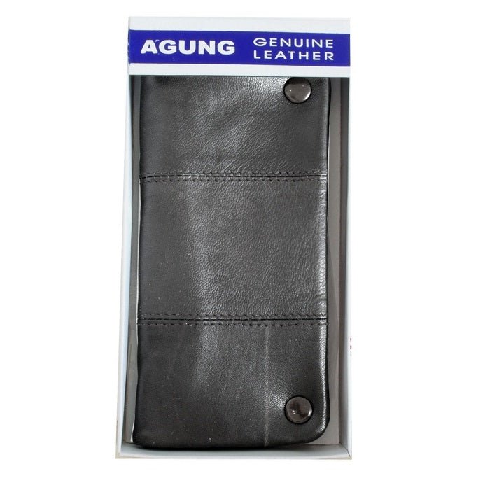 Agung Black Large Leather Tobacco Pouch - Bong Empire