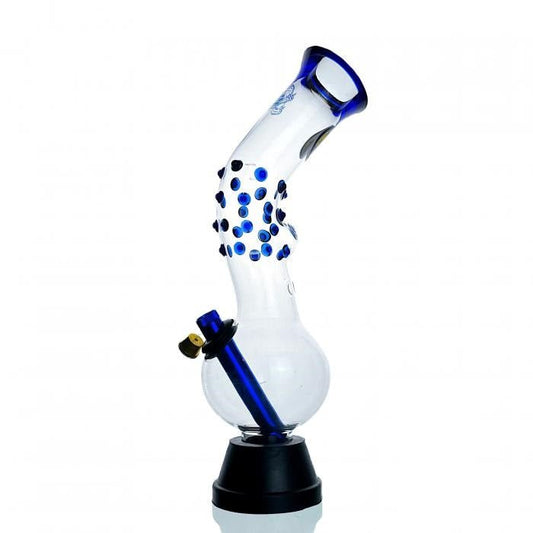 Agung Blue Dot Bubble Glass Bong 31cm - Bong Empire