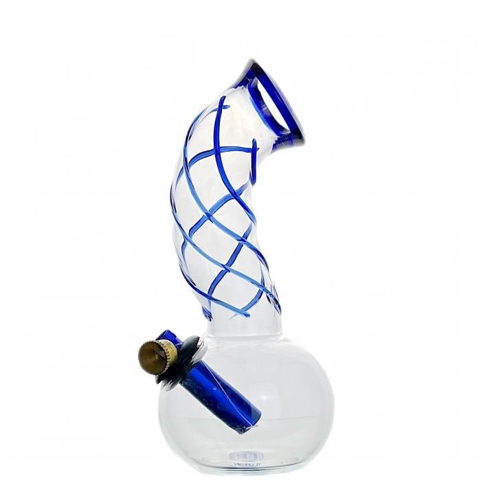 Agung Blue Swirl Glass Bong 20cm - Bong Empire