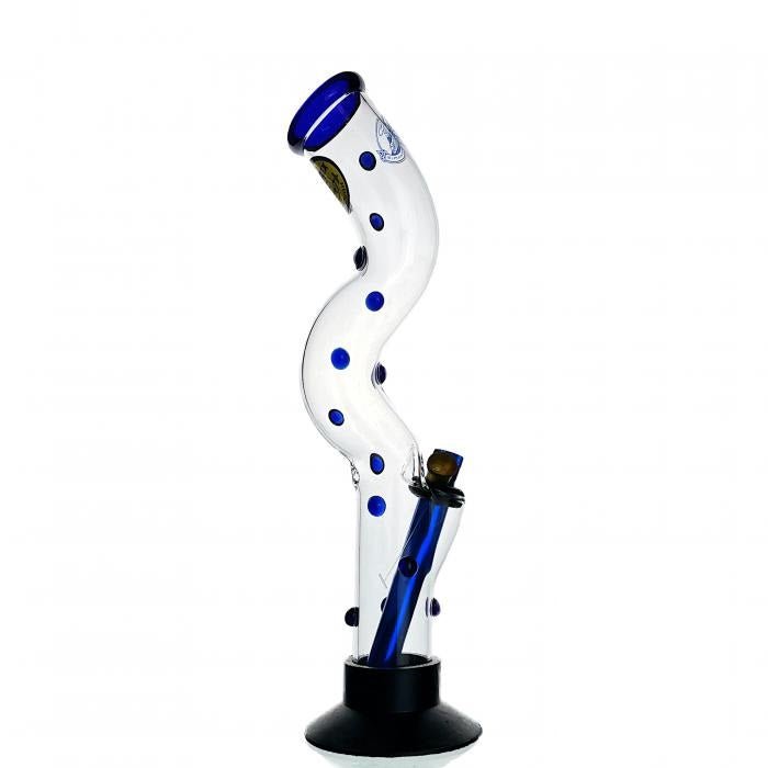 Agung Curve Blue Glass Bong 33cm - Bong Empire