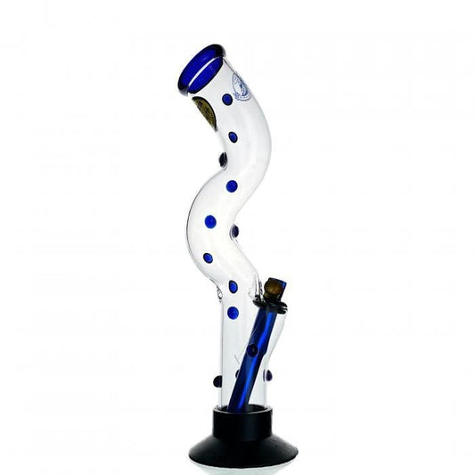 Agung Curve Blue Glass Bong 33cm - Bong Empire