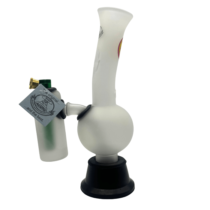 Agung Frosted Double Chamber Glass Bong 24cm - Bong Empire