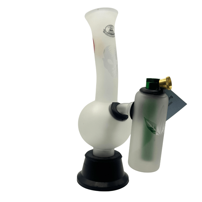 Agung Frosted Double Chamber Glass Bong 24cm - Bong Empire