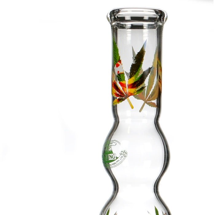 Agung Leaf Multi Bubble Glass Bong 43cm - Bong Empire